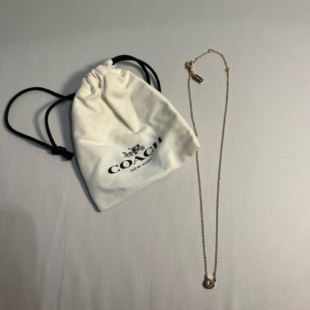 Coach Open Circle Stone Necklace